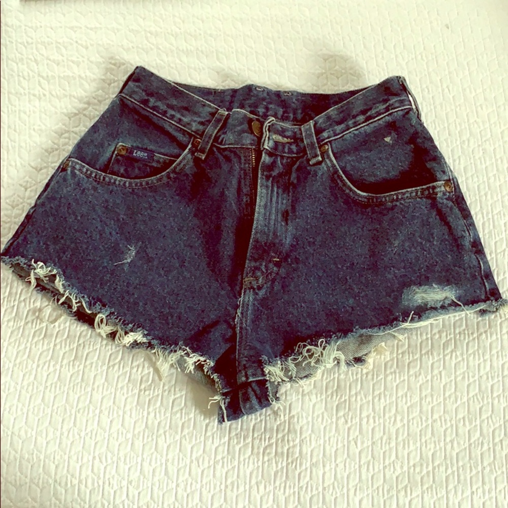 Distressed Lee Jean shorts